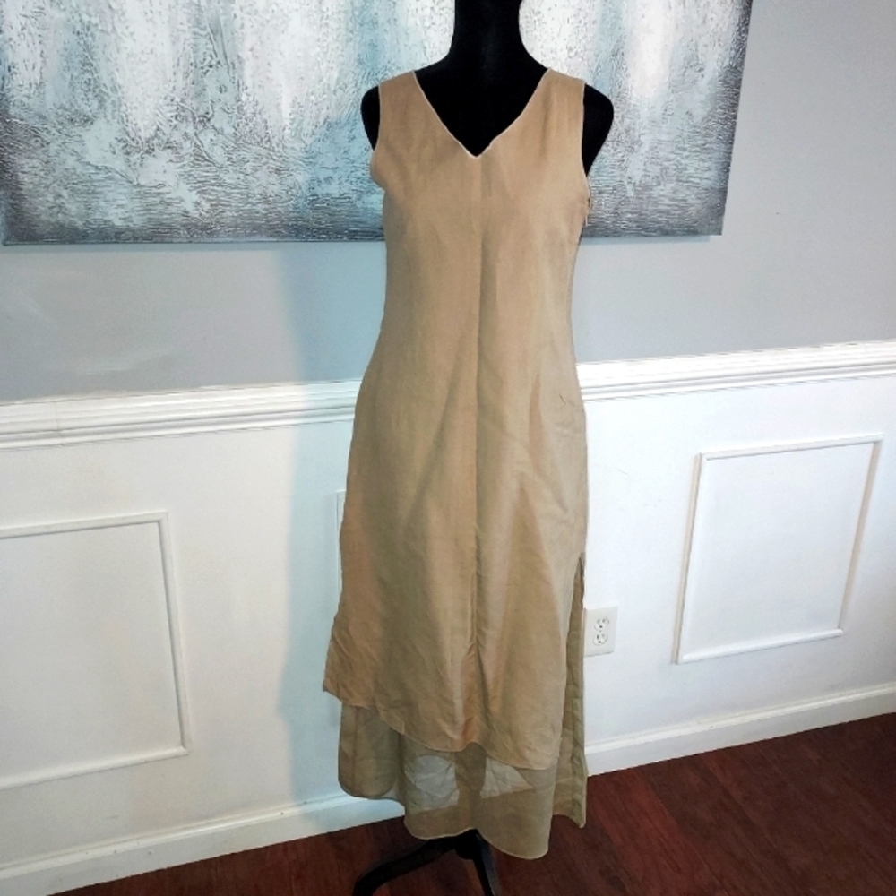 FRANSA vision linen blend layered dress Sz-S